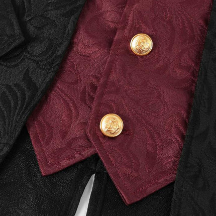 Men's Steampunk Vintage Tailcoat Jacket Gothic Victorian Frock Coat Uniform Halloween Costume