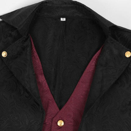 Men's Steampunk Vintage Tailcoat Jacket Gothic Victorian Frock Coat Uniform Halloween Costume