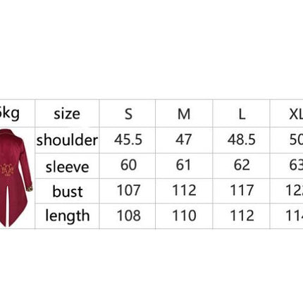 Men's Steampunk Vintage Tailcoat Jacket Victorian Uniform Halloween Costume