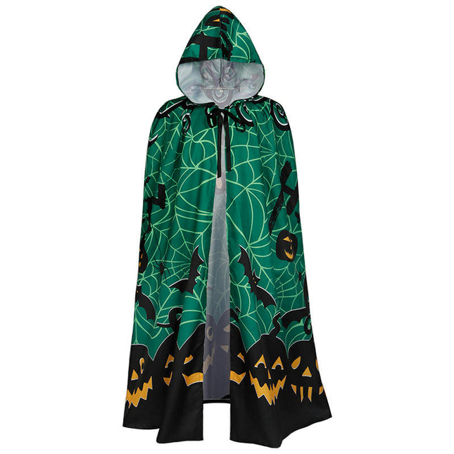 Halloween Cape Masquerade Costume Polyester Printed Cape Cloak Witch Costume