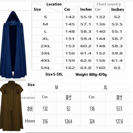 Halloween Christmas Party Cape Medieval Standing Collar Vintage Jacquard Shawl Cape 2