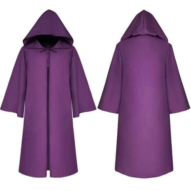 Men's and Women's Halloween Costumes Grim Reaper Hooded Cloak Medieval Long Cloak Cape