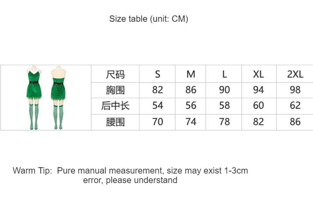 Women's Christmas Costume Christmas Dress COS Stage Performance Costume with Belt and Socks