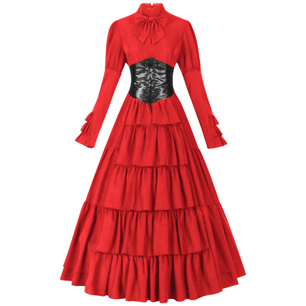 Women's Victorian Renaissance Costume Irish Halloween Long Dress