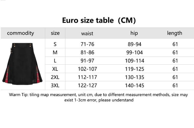 Men's Black Rock Punk Ashes Series Medieval Gothic Style Splicing Skirt