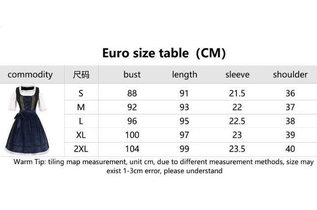 Halloween Carnival Costume Oktoberfest Costume Split Size Vest Set Bavarian Women's Costume