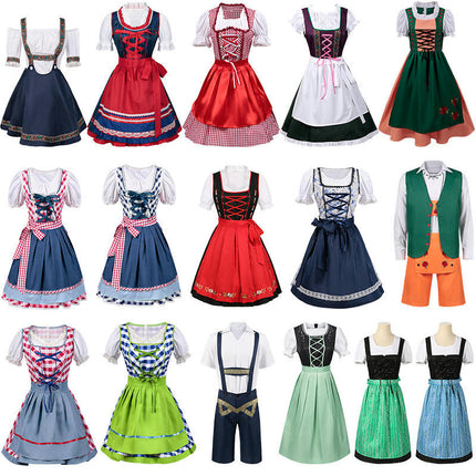 Halloween Carnival Costume Oktoberfest Costume Split Size Suspenders Pants Set Bavarian Women's Costume 1