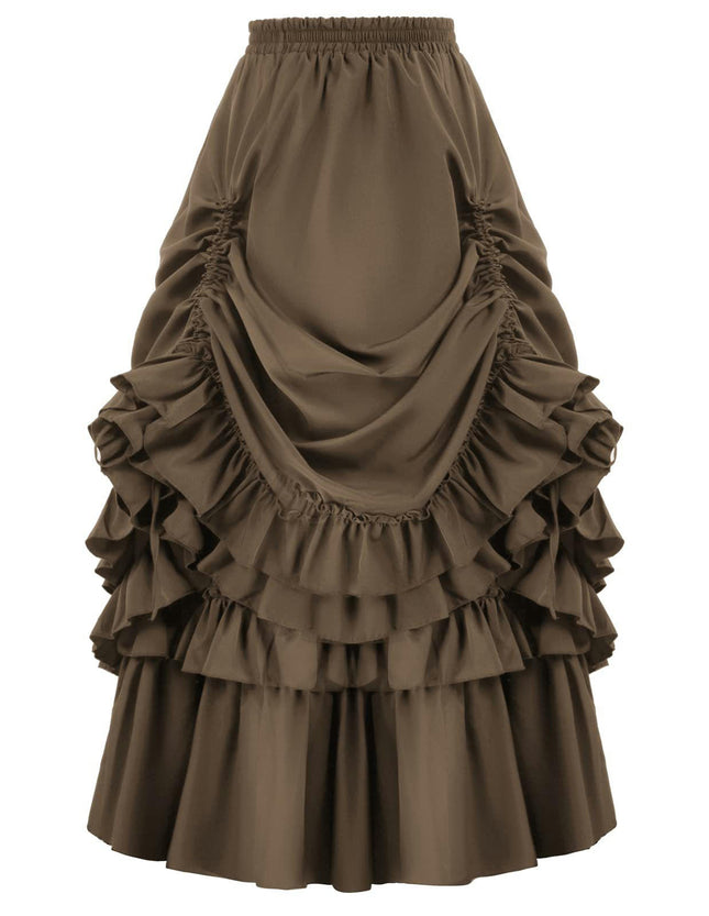 Women's Halloween Vintage Gothic Victorian Style Dress Renaissance Skirt