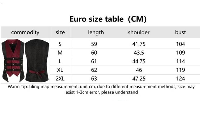 Men's Medieval Irregular Vest Vintage Tuxedo Rocker Vest Halloween Costume