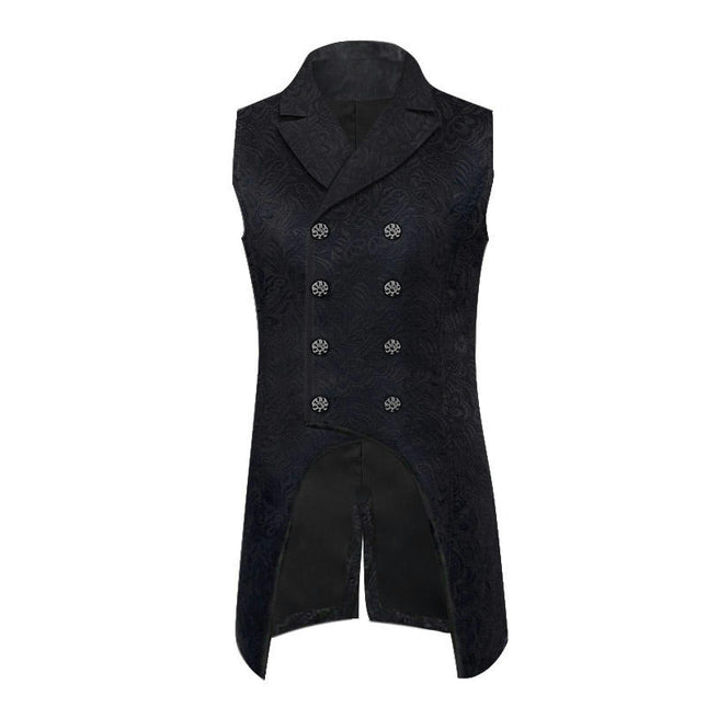 Men's Vest Tuxedo Coat Solid Color Jacquard Fashion Steampunk Vintage Vest Uniforms