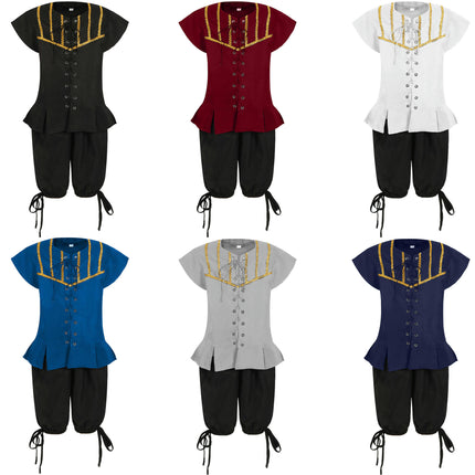 Halloween Children's Suit Pirate Tie Short-sleeved Shirt Tie Shorts Performance Suit