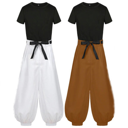 Men's Medieval Costume Culture Revival Short Sleeve Lamp Pet Pants Ethnic Viking Vintage Set