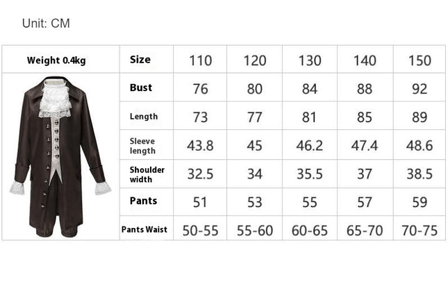 Halloween Performance Costume Children Pirate Captain Costume Caribbean Jacket Pants Hat Suit