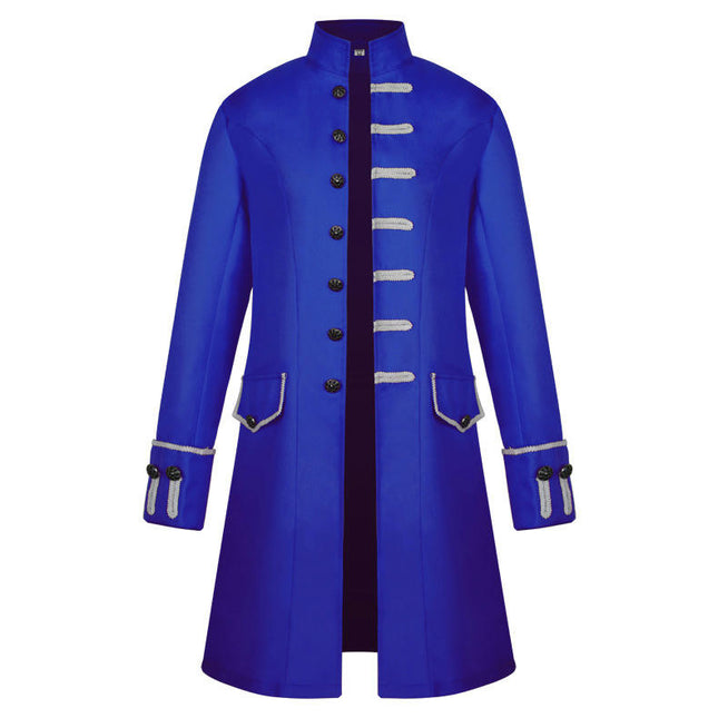 Men's Coat Medieval Costume Solid Color Fashion Steampunk Vintage Men's Uniforms