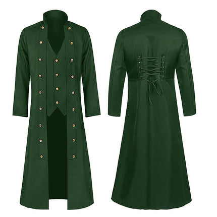 Men's Steampunk Vintage Jacket Gothic Victorian Coat Uniform Halloween Costume