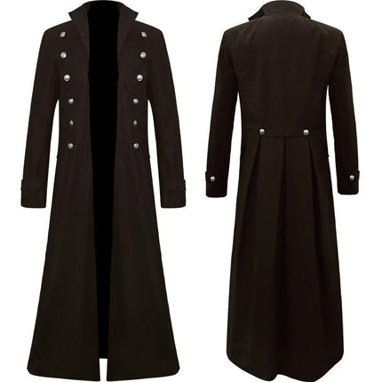 Men's Steampunk Vintage Jacket Gothic Victorian Coat Uniform Halloween Costume