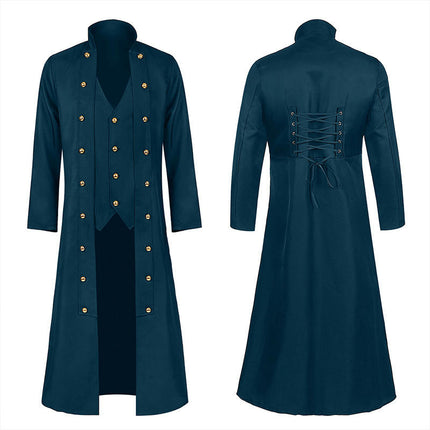 Men's Steampunk Vintage Jacket Gothic Victorian Coat Uniform Halloween Costume