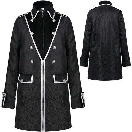 Men's Steampunk Vintage Jacket Gothic Victorian Coat Uniform Halloween Costume