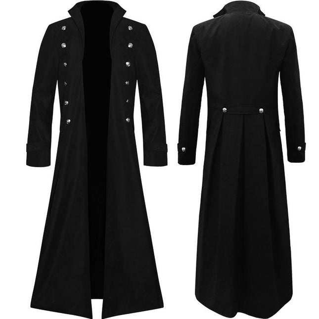 Men's Steampunk Vintage Jacket Gothic Victorian Coat Uniform Halloween Costume