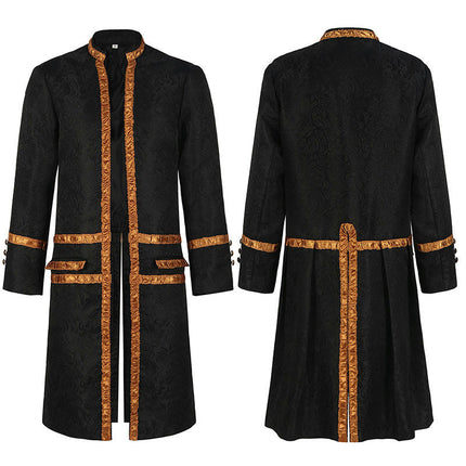 Men's Steampunk Vintage Jacket Gothic Victorian Coat Uniform Halloween Costume