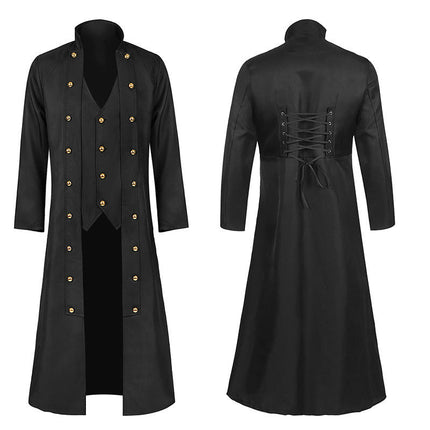 Men's Steampunk Vintage Jacket Gothic Victorian Coat Uniform Halloween Costume