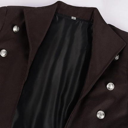 Men's Steampunk Vintage Jacket Gothic Victorian Coat Uniform Halloween Costume
