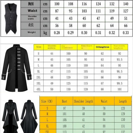 Men's and women's Long Section Halloween Swallowtail Monk Clothes Monk Robe Witch Clothes Cloak 2