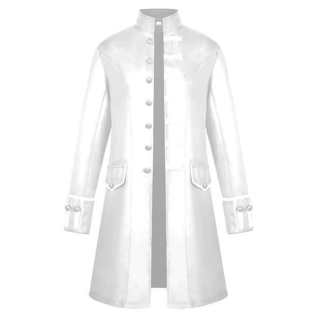 Men's Halloween Coat Solid Color Fashion Steampunk Vintage Standing Collar Uniforms 1