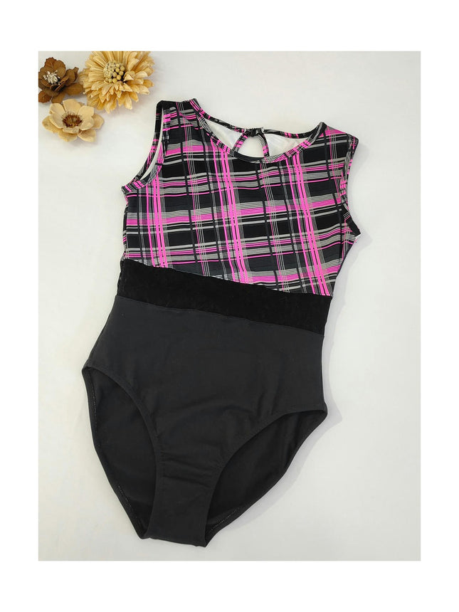 Adult Sleeveless Plaid Dancewear Ballet Practice Wear Gymnastics Wear