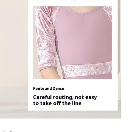 Children's Dancewear Fashion Ballet Clothes Middle Sleeve Patchwork Dancing Performance Clothes