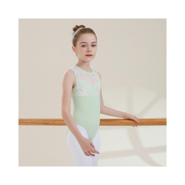 Girls Mesh Spell Embroidery Sleeveless Toddler Dancewear Barre Latin Gymnastics Wear 1