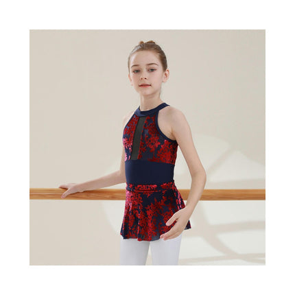 Girls Ballet Dance Dress Lace Short Sleeve Leotards with Removable Tutu Skirt Ballerina Outfit  1