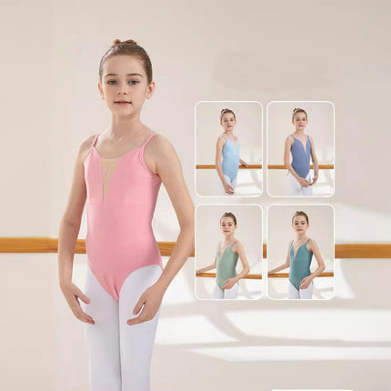 Children's Camisole Dance Leotard with Adjustable Straps, Ballet Leotard, Backless Ballet Leotard