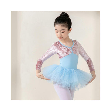 Girls Dancewear Long Sleeve Ballet Costume Toddler Exam Dress Gymnastics Suit Set 1