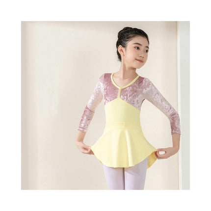 Girls Dancewear Long Sleeve Ballet Costume Toddler Exam Dress Gymnastics Suit Set 1