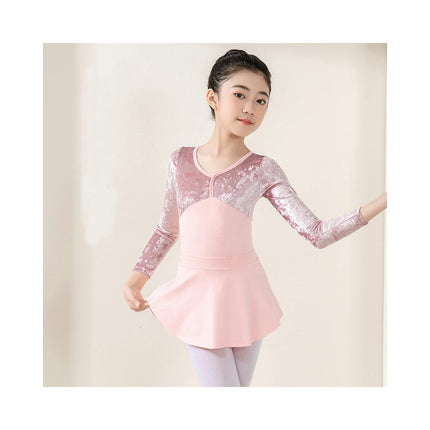 Girls Dancewear Long Sleeve Ballet Costume Toddler Exam Dress Gymnastics Suit Set 1