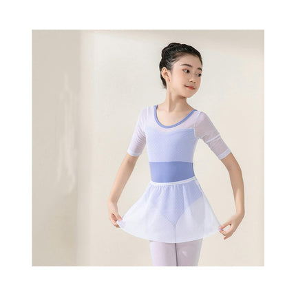 3/4 Sleeve Girls Mesh Ballet Leotard Girls Ballerina Dancewear Gymnastics Clothing