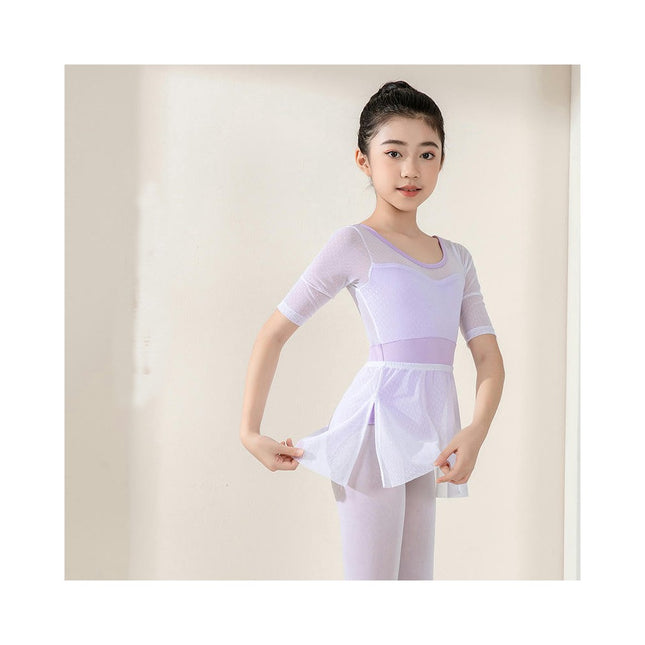 3/4 Sleeve Girls Mesh Ballet Leotard Girls Ballerina Dancewear Gymnastics Clothing 1
