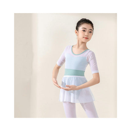 3/4 Sleeve Girls Mesh Ballet Leotard Girls Ballerina Dancewear Gymnastics Clothing 1