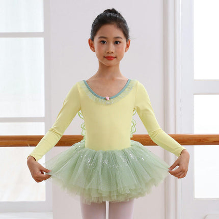 Ballet Tutu Leotards Toddler Girls Long Sleeve Sequins Skirt Dance Ballerina Outfit