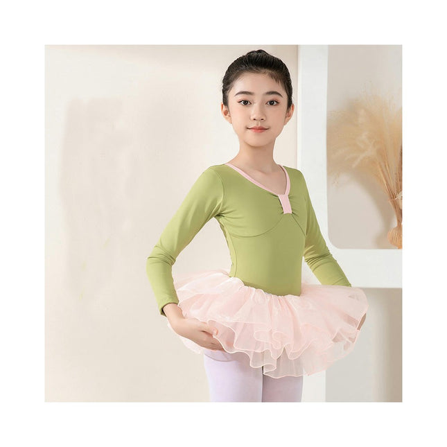 Long Sleeve Dance Ballet Tutu Leotard Ballerina Outfit for Girls Toddler 1