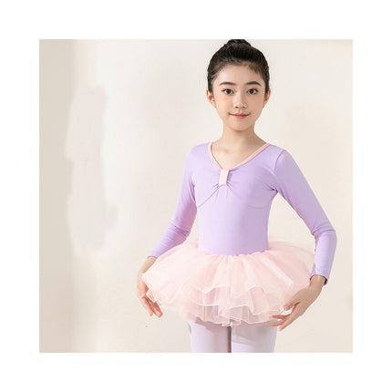 Long Sleeve Dance Ballet Tutu Leotard Ballerina Outfit for Girls Toddler 1
