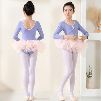 Long Sleeve Dance Ballet Tutu Leotard Ballerina Outfit for Girls Toddler 1