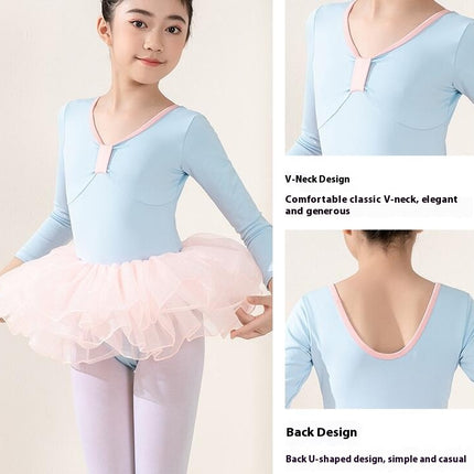 Long Sleeve Dance Ballet Tutu Leotard Ballerina Outfit for Girls Toddler 1