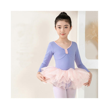 Long Sleeve Dance Ballet Tutu Leotard Ballerina Outfit for Girls Toddler 1