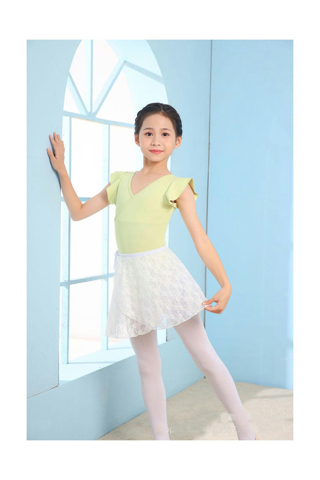 Girls Ballet Dance Gymnastics Leotards Toddler Ruffle Short Sleeve Ballet Outfits Clothes Dancewear 1