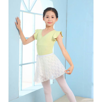 Girls Ballet Dance Gymnastics Leotards Toddler Ruffle Short Sleeve Ballet Outfits Clothes Dancewear