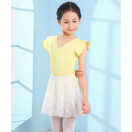 Girls Ballet Dance Gymnastics Leotards Toddler Ruffle Short Sleeve Ballet Outfits Clothes Dancewear