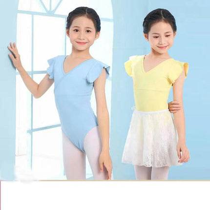 Girls Ballet Dance Gymnastics Leotards Toddler Ruffle Short Sleeve Ballet Outfits Clothes Dancewear 1