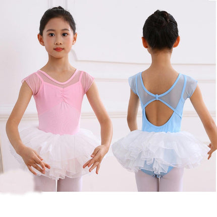 Children's Short Sleeve Dance Leotard Ballet Costume Backless Ballet Leotard 1